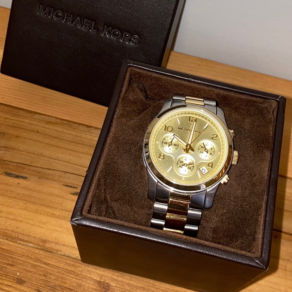 MICHAEL KORS TWO TONE SILVER & GOLD WATCH